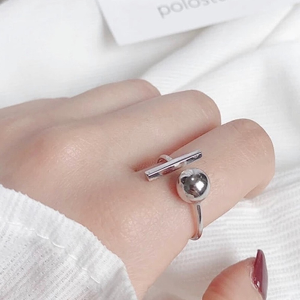3/$30 Sphere & Bar Silver Ring